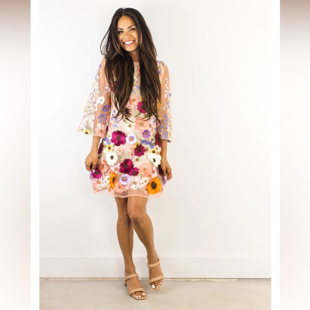Storia floral appliqué dress